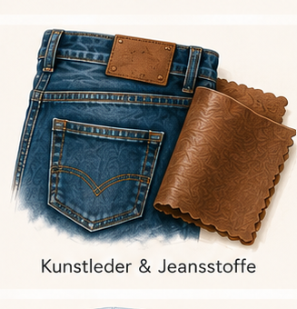 Kunstleder und Jeansstoffe