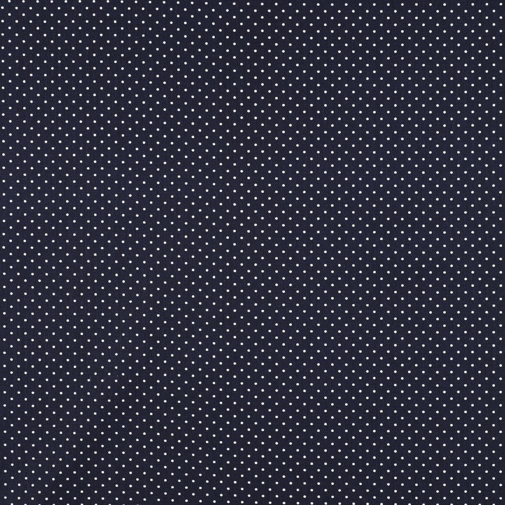 Popeline dunkelblau mit weißen Punkten