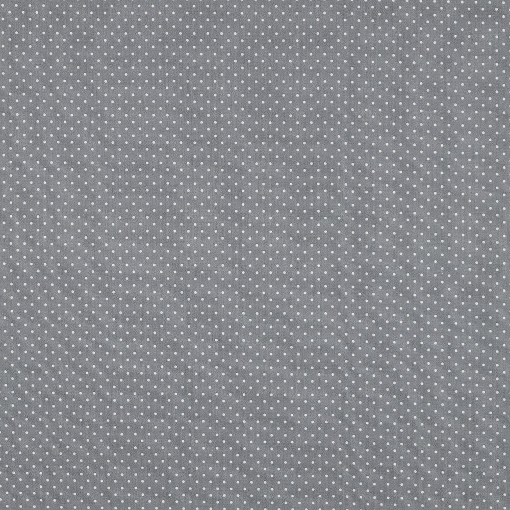 Popeline grau mit weißen Punkten