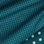 Popeline petrol klein gepunktet