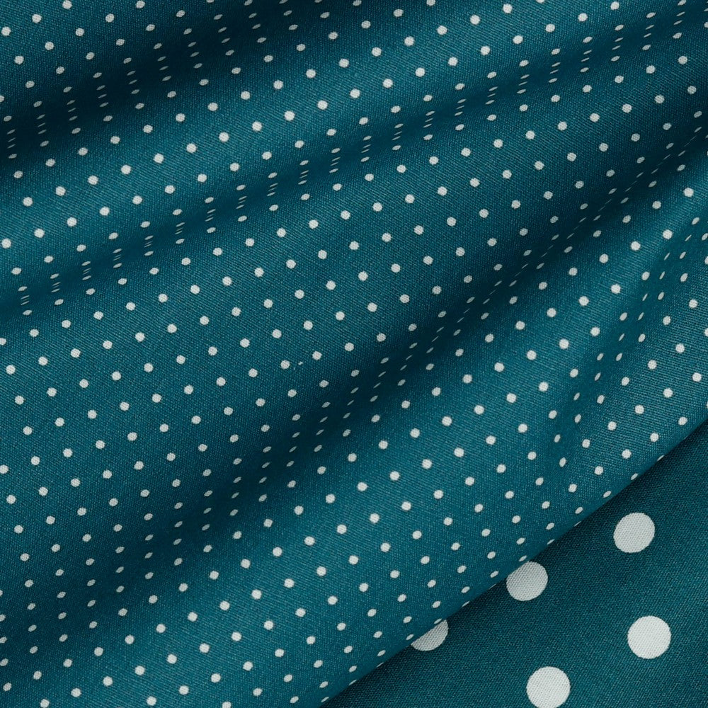 Popeline petrol klein gepunktet