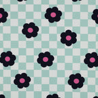 Softsweat grün-weiß mit Blumen