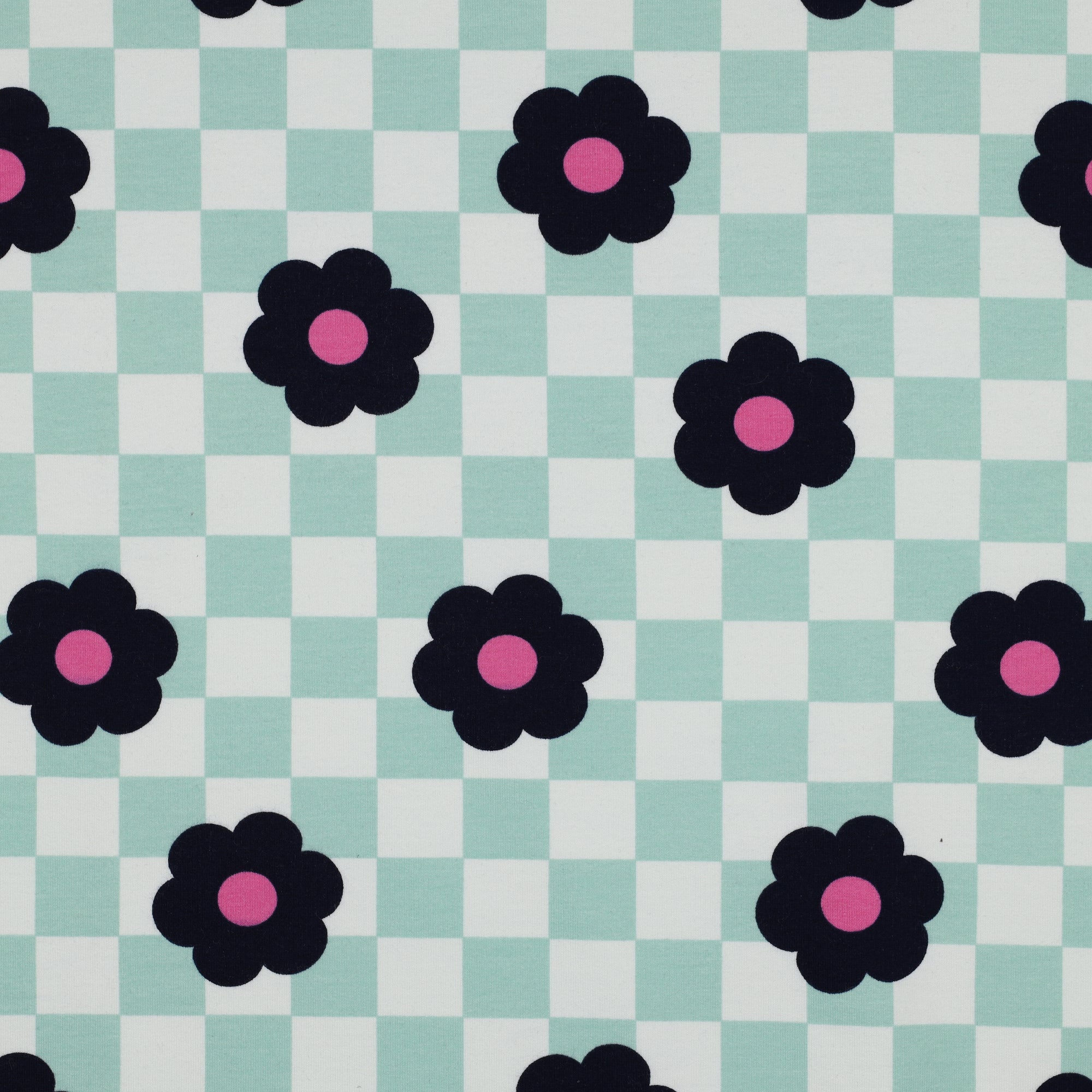 Softsweat grün-weiß mit Blumen