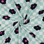 Softsweat grün-weiß mit Blumen