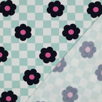 Softsweat grün-weiß mit Blumen