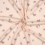 Waffeljersey rosa mit Blümchen