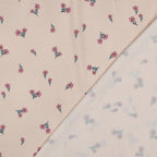Waffeljersey rosa mit Blümchen