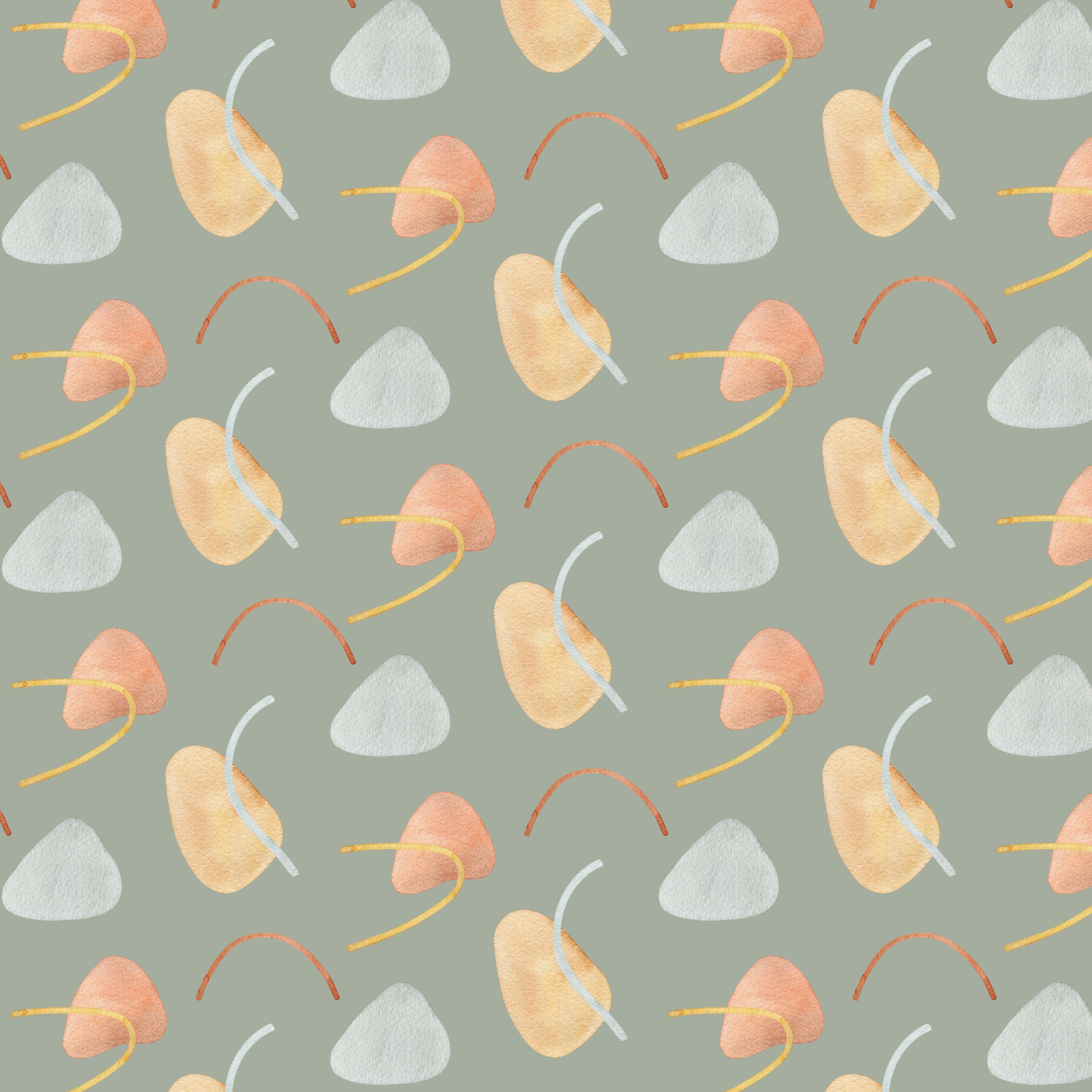 Baumwolljersey salbeifarben gemustert