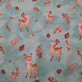 Baumwolljersey türkis mit Rehen