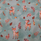 Baumwolljersey türkis mit Rehen