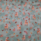 Baumwolljersey türkis mit Rehen