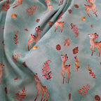 Baumwolljersey türkis mit Rehen