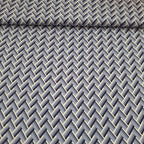 Viskose blau mit geometrischem Muster