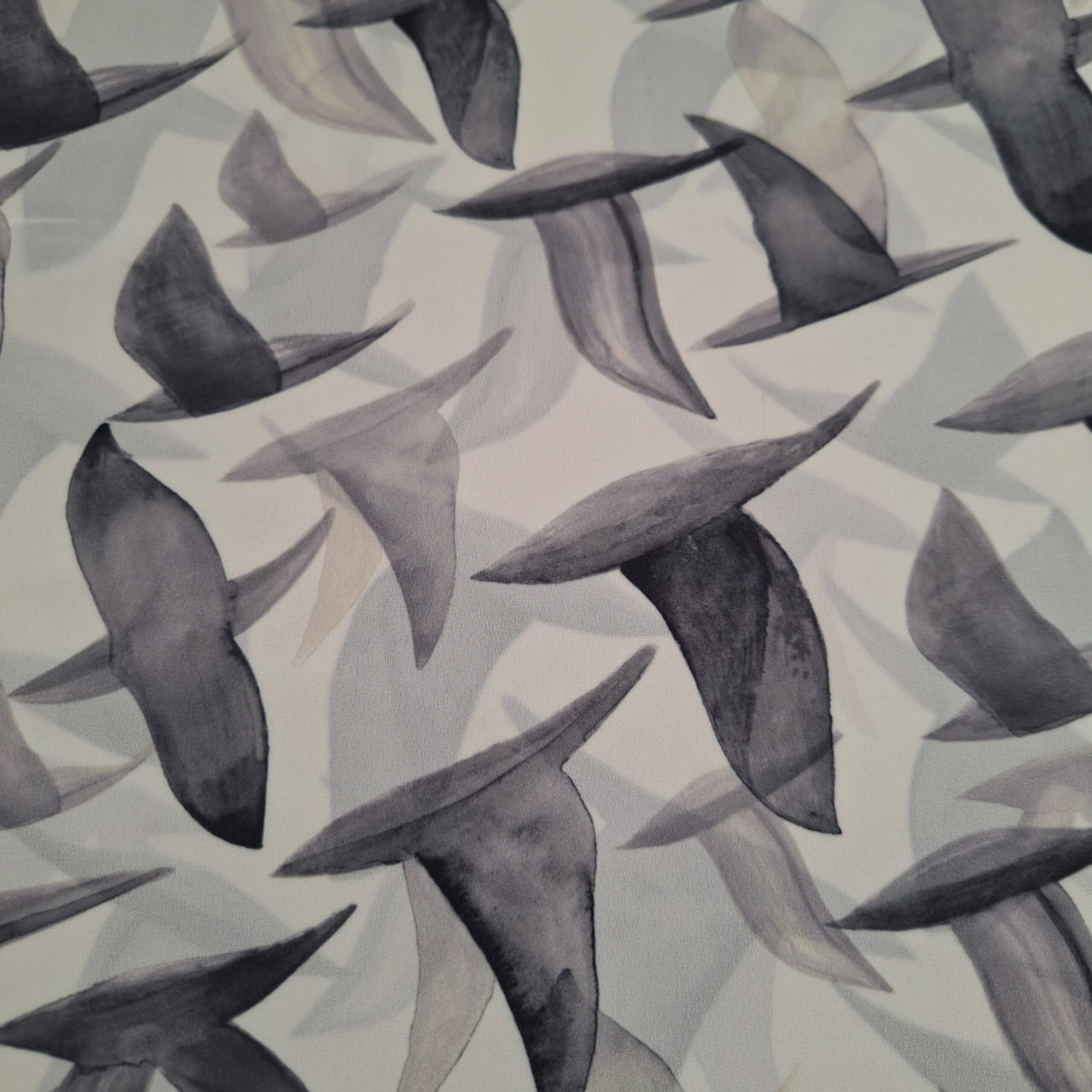 Viskose weiß mit Vögeln (transparent)