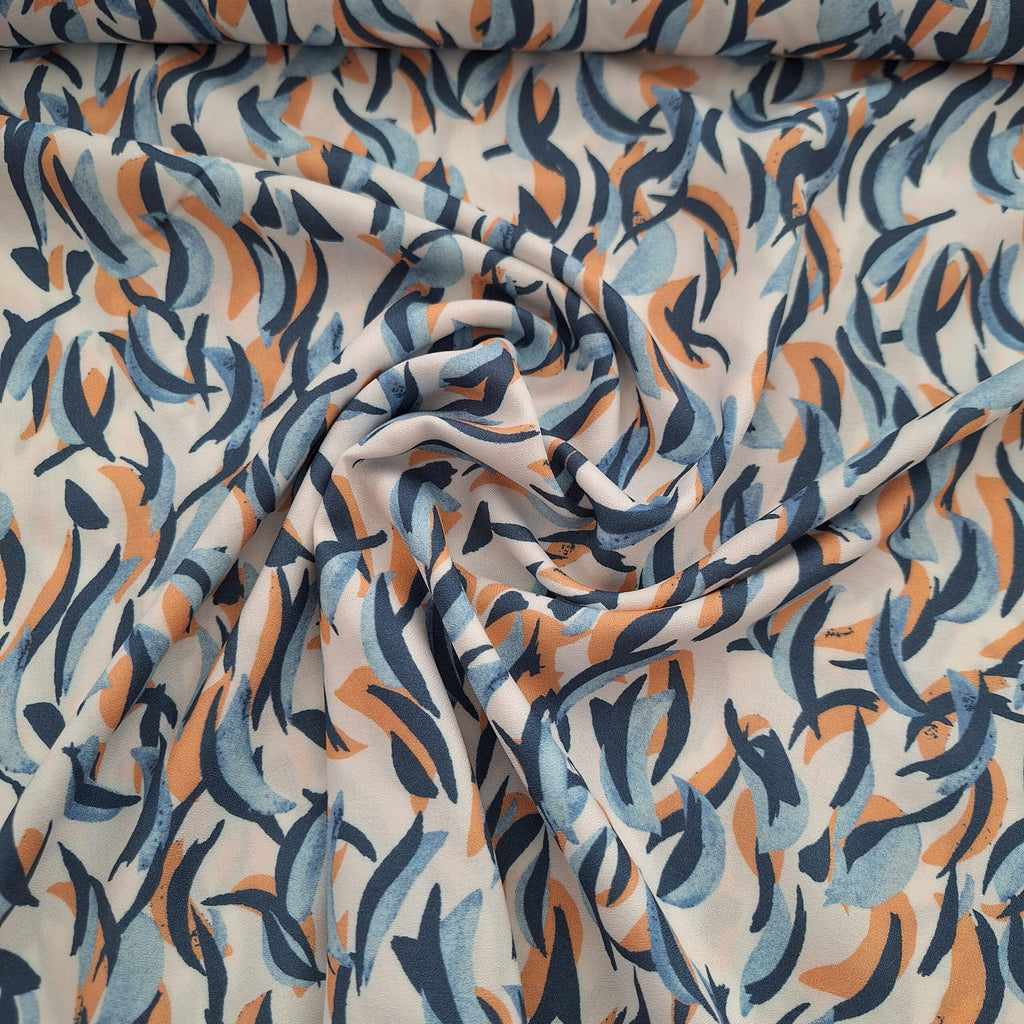 Viskose weiß mit abstraktem Muster