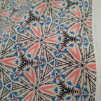 Viskose rosa/ blau gemustert