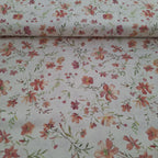 Recycelter Canvas weiß mit Blumen