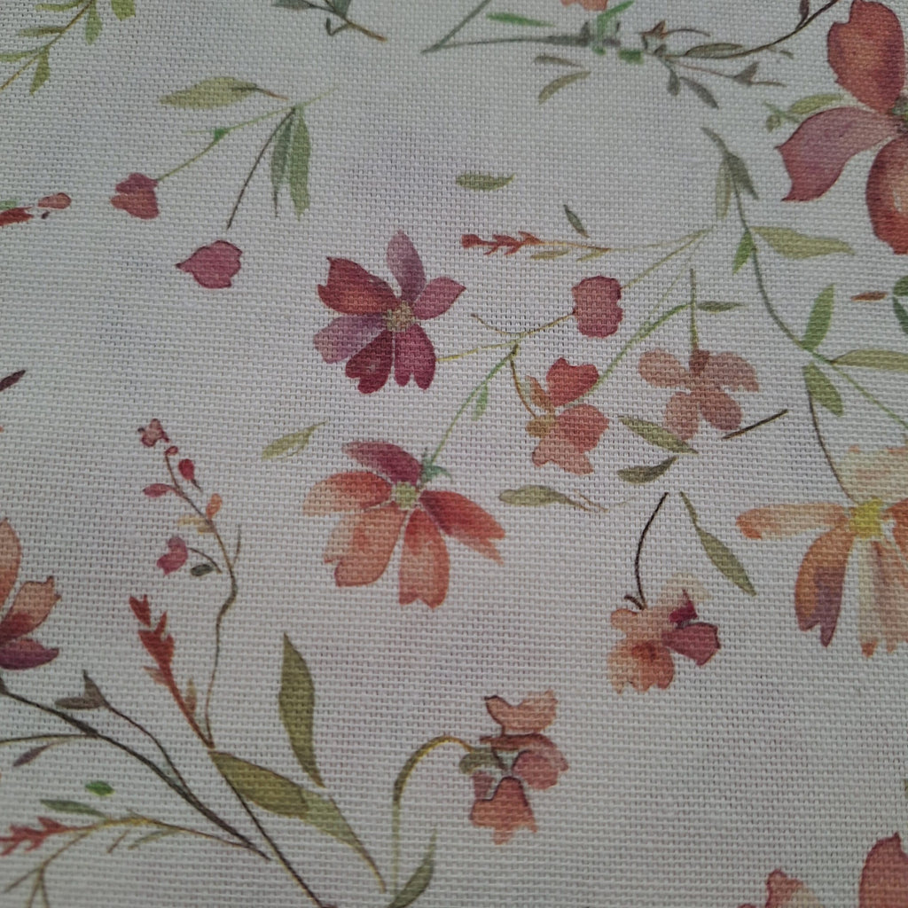 Recycelter Canvas weiß mit Blumen