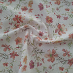 Recycelter Canvas weiß mit Blumen