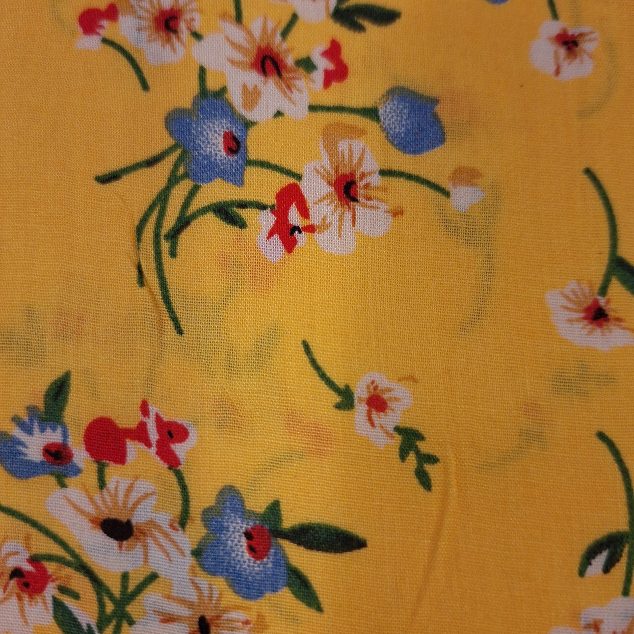 Viskose gelb mit Blümchen