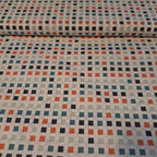 Popeline weiß mit bunten Vierecken