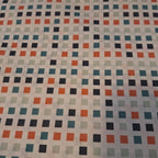 Popeline weiß mit bunten Vierecken