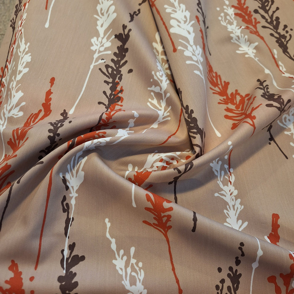 Popeline hellbraun mit Ästen