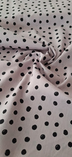 Popeline lila mit schwarzen Punkten