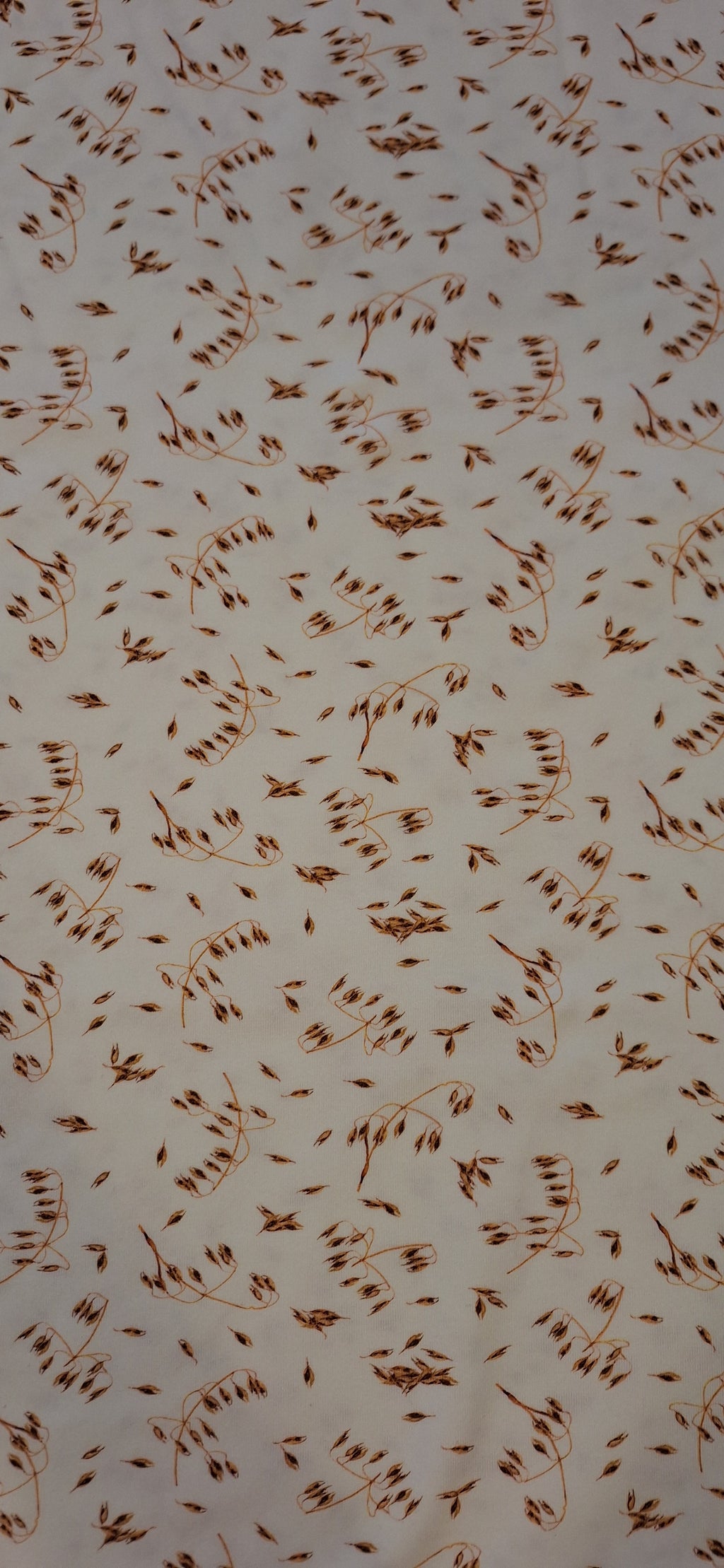 Baumwolljersey weiß mit braunen Ähren