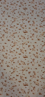 Baumwolljersey weiß mit braunen Ähren