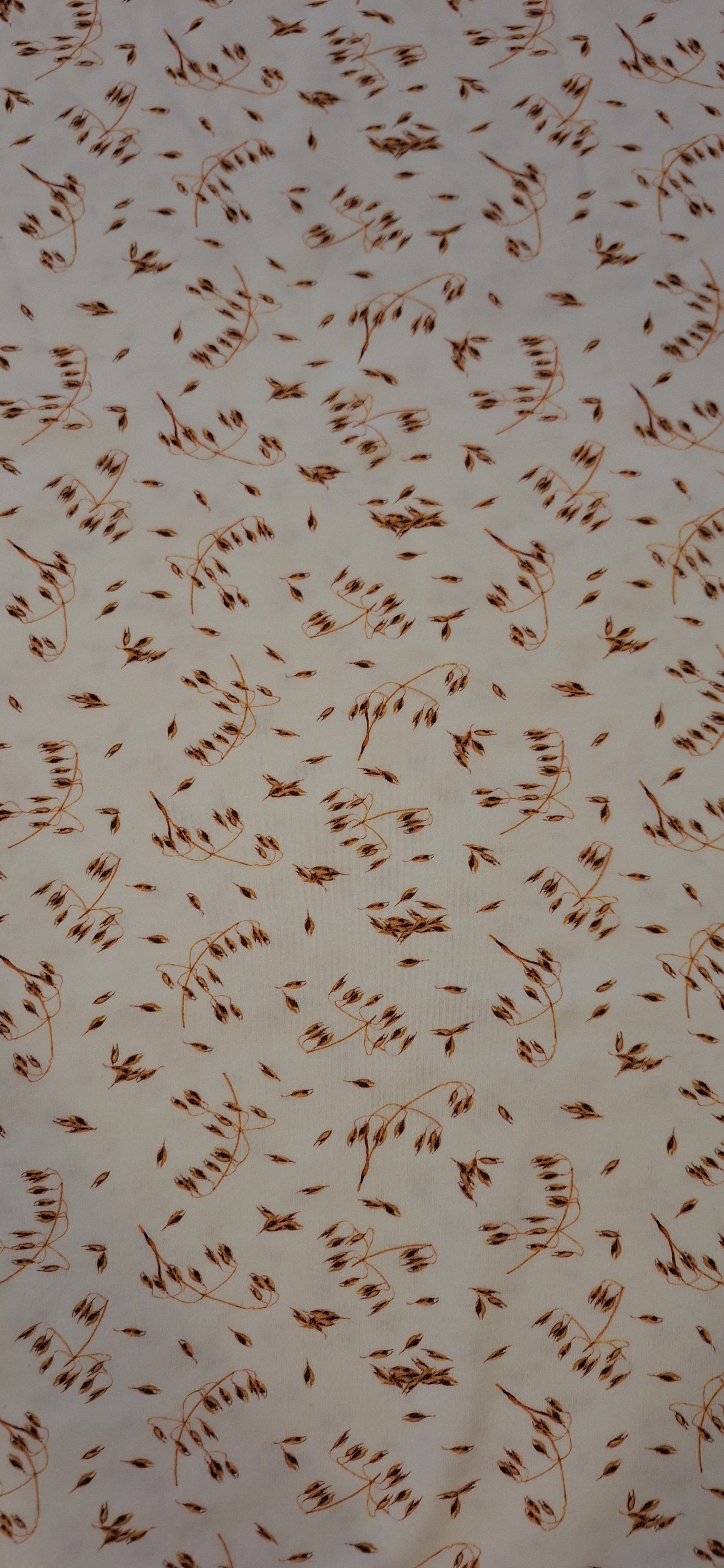 Baumwolljersey weiß mit braunen Ähren