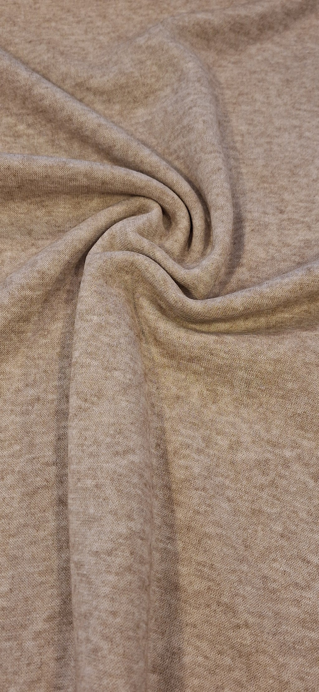 Strickjersey beige meliert