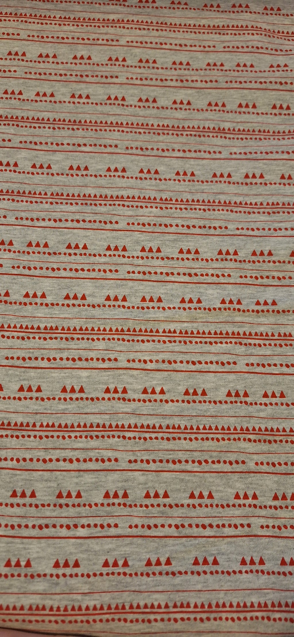 Wintersweat grau meliert mit rotem Muster