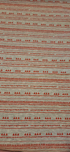 Wintersweat grau meliert mit rotem Muster