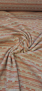 Wintersweat grau meliert mit rotem Muster