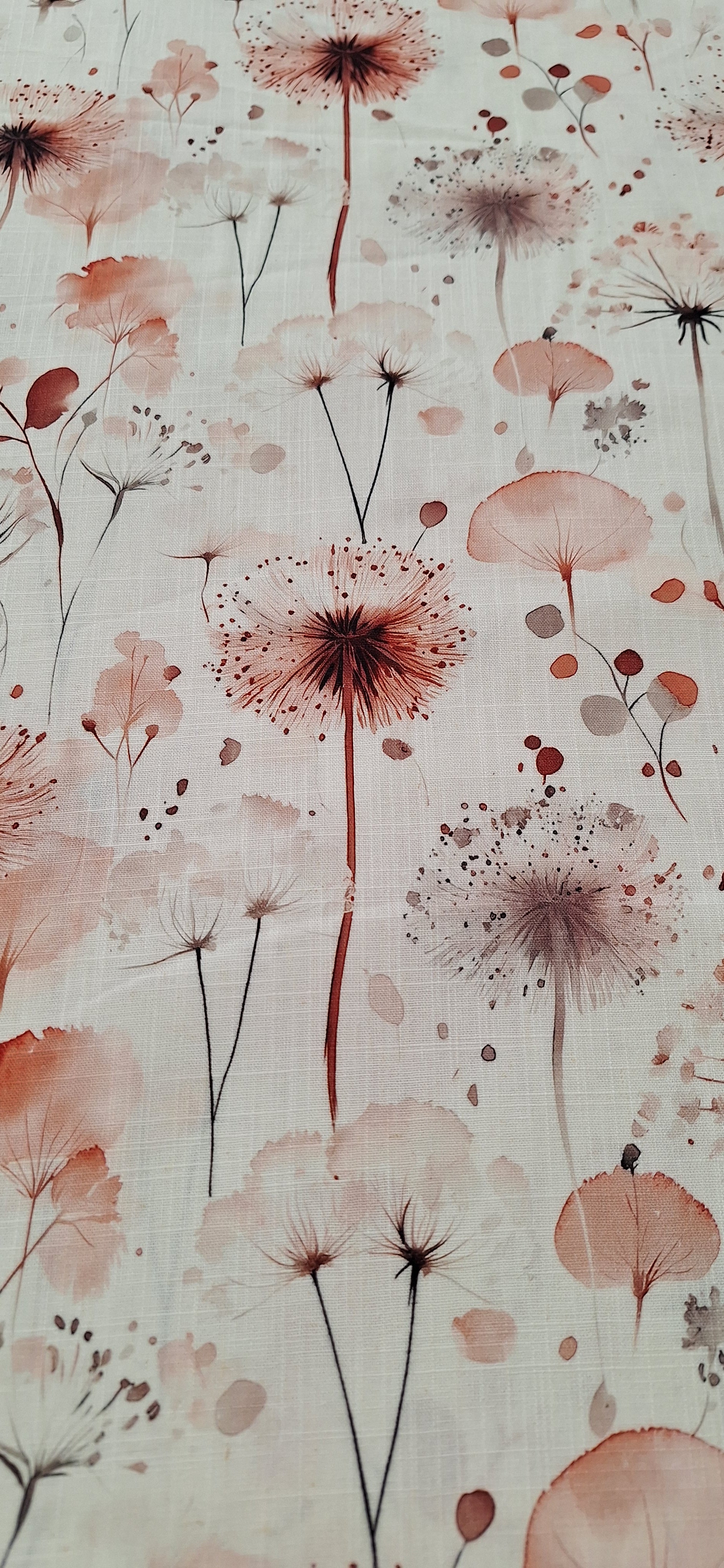 Leinenviskose ecru mit Blumen