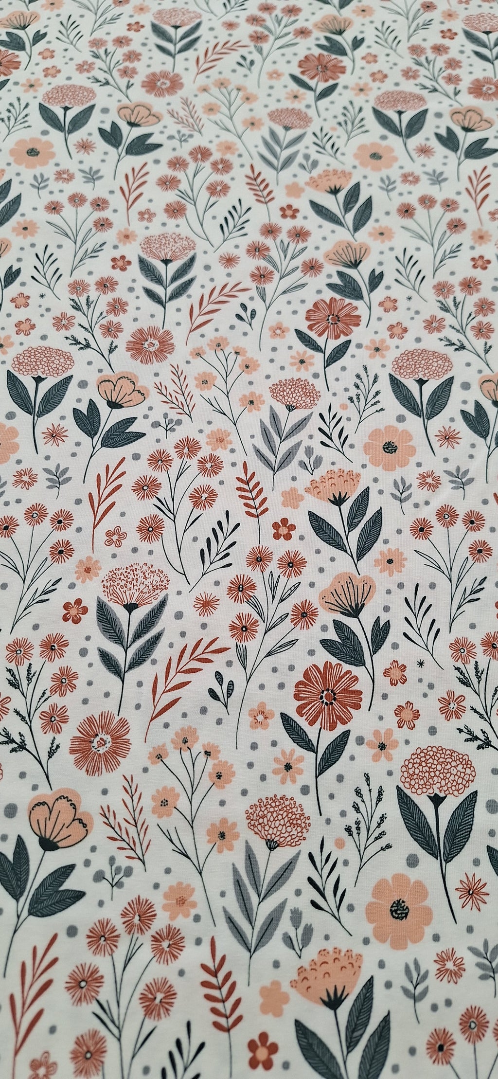 Baumwolljersey weiß Blumen