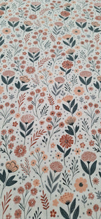 Baumwolljersey weiß Blumen