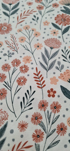 Baumwolljersey weiß Blumen