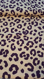 Viskose beige mit Leomuster in Lila