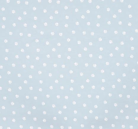 Popeline hellblau mit Tierpfoten