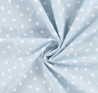 Popeline hellblau mit Tierpfoten