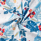 Popeline weiß mit tropischen Blüten