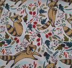 Baumwolljersey rosa mit Waschbären