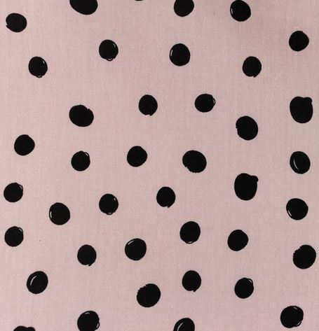 Popeline lila mit schwarzen Punkten