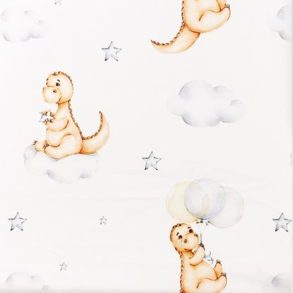 Popeline weiß mit Dinos