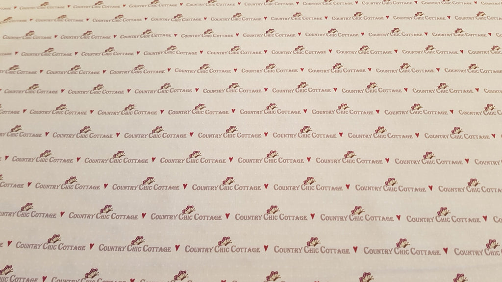 Popeline beige mit Schriftzug "Country Chic Cottage" (Gütermann: Veros World)