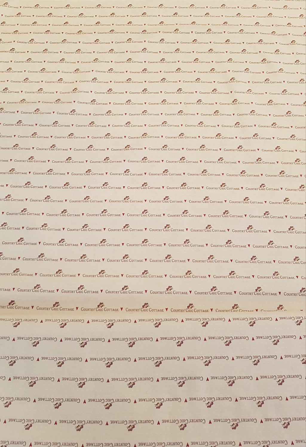 Popeline beige mit Schriftzug "Country Chic Cottage" (Gütermann: Veros World)