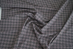 Baumwolljersey braun/rosa in Hahnentritt-Optik