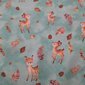 Baumwolljersey türkis mit Rehen